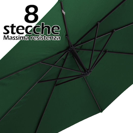 Umbrelă Suspendată Pătrată Din Aluminiu Verde 3x3m
