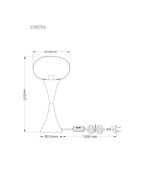 Globo Lighting Декоративна Лампа с Цокъл за Крушка E14 Бежов