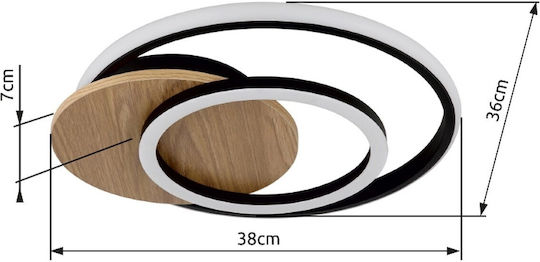 Globo Lighting Πλαφονιέρα Οροφής Μαύρη με Ενσωματωμένο LED