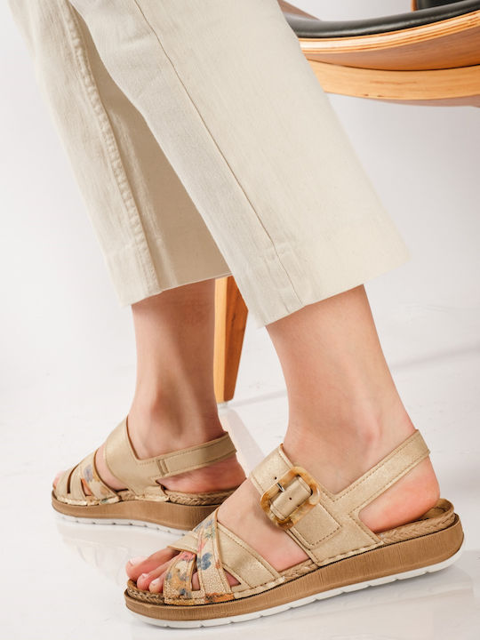 Leather Women's Flat Sandals Anatomic Sand
