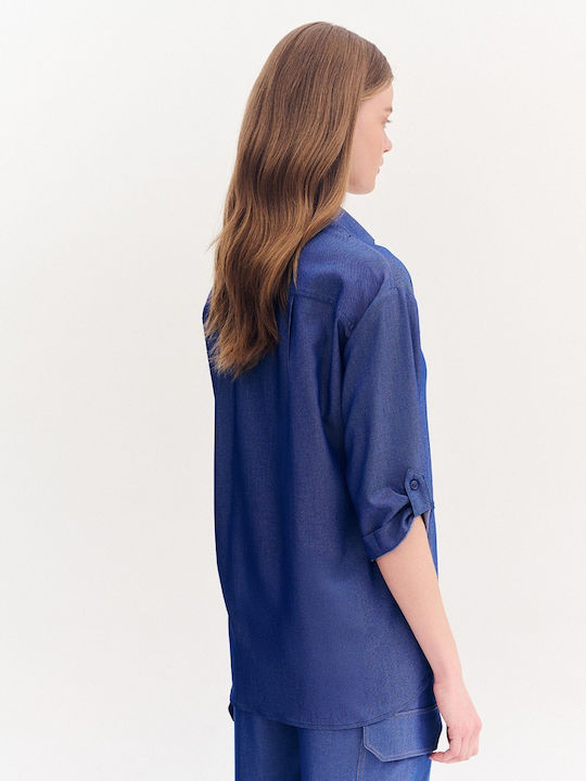 Women's Denim Long Sleeve Shirt Denim