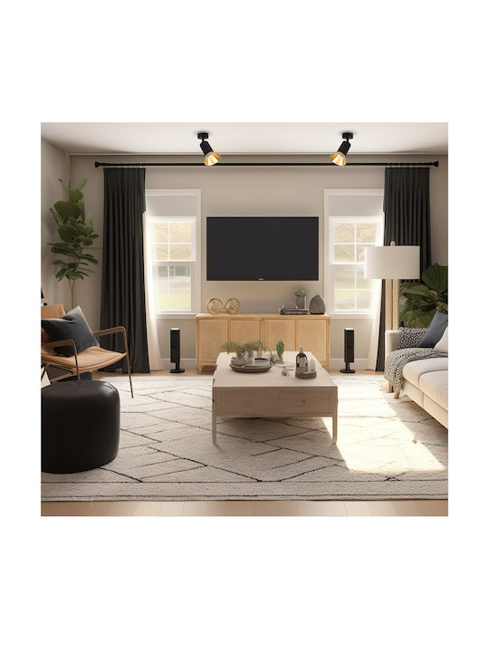 Eko Light Einzel Spot mit Fassung GU10 in Schwarz Farbe