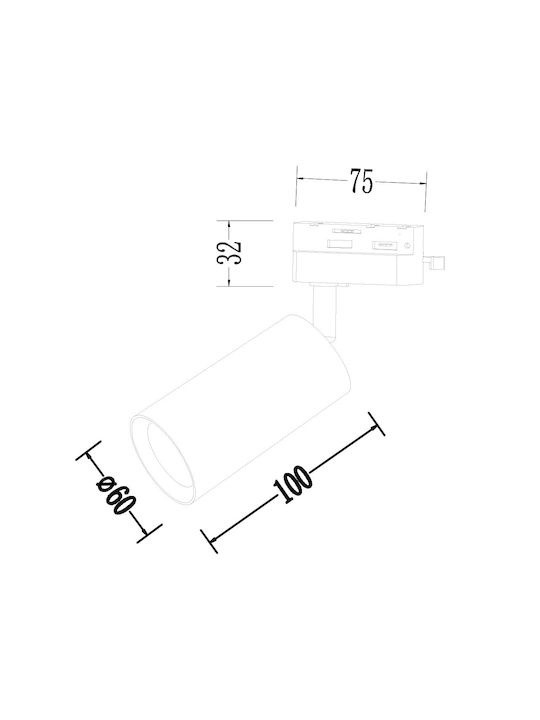 Eko Light Pipe Μονό Σποτ με Ντουί GU10 σε Λευκό Χρώμα