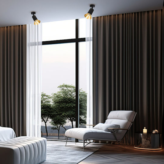 Eko Light Μονό Σποτ με Ντουί GU10 σε Μαύρο Χρώμα