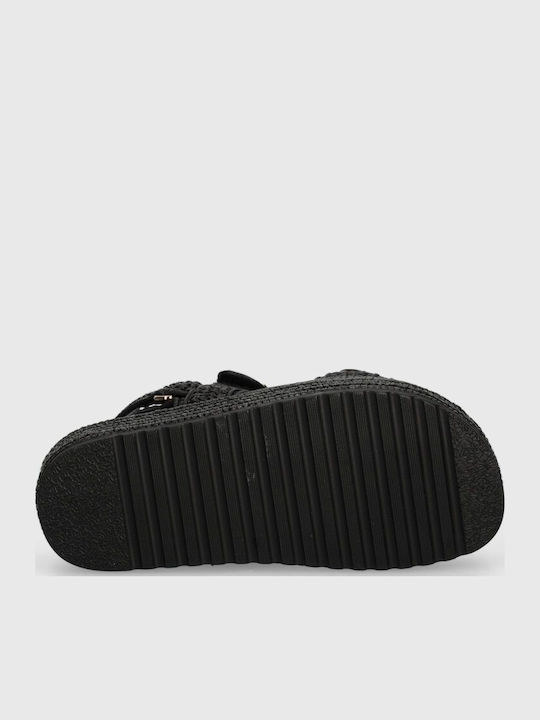 Bigmona Γυναικεία Σανδάλια Flatforms Μαύρα