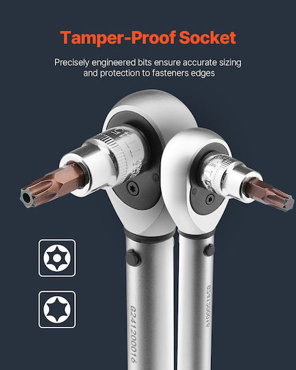 Torx Bit Socket Σετ 34 Τεμαχίων Solid Star Tamper Proof T6-t70 S2 Alloy Steel