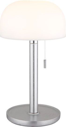 Globo Lighting Πορτατίφ LED με Λευκό Καπέλο και Ασημί Βάση