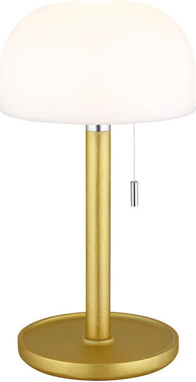 Globo Lighting Портатиф LED с Бяла Шапка и Златиста Основа