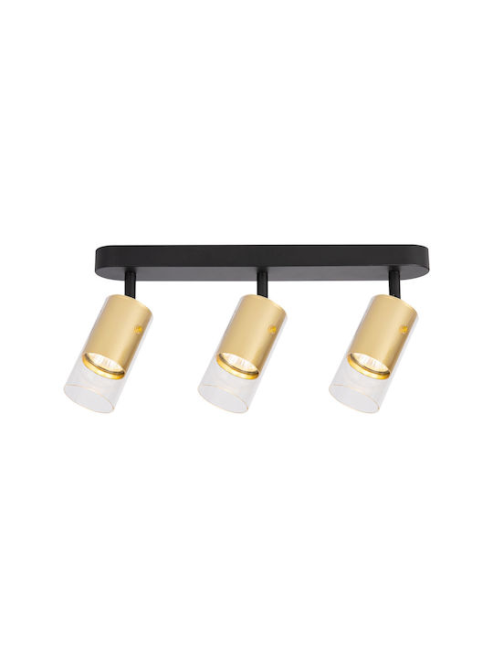 Eko Light Dreifach Spot mit Fassung GU10 in Gold Farbe
