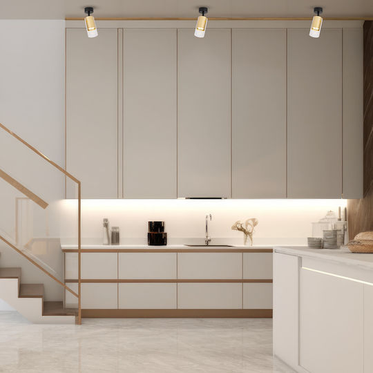 Eko Light Μονό Σποτ με Ντουί GU10 σε Χρυσό Χρώμα