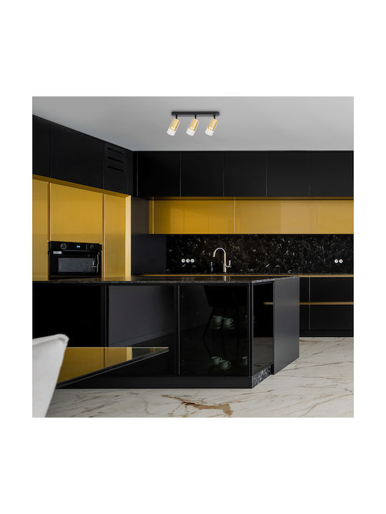 Eko Light Dreifach Spot mit Fassung GU10 in Gold Farbe