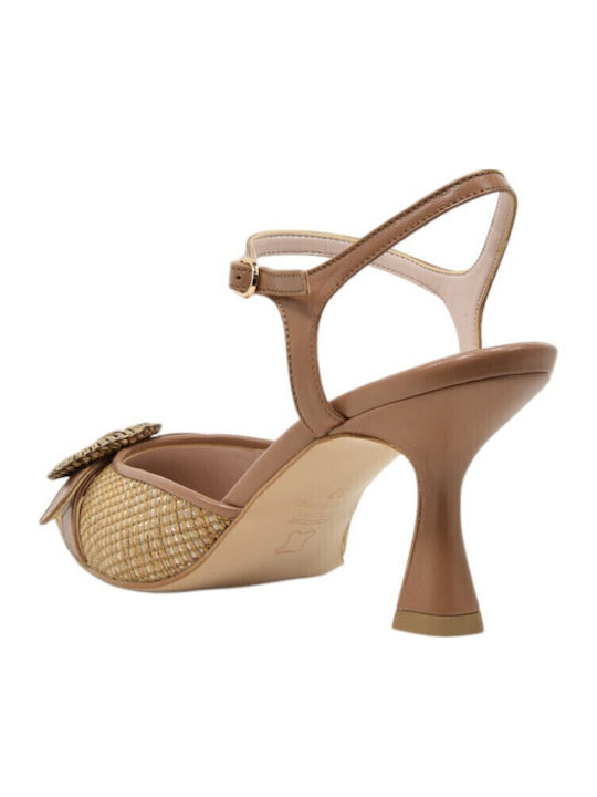 Leder Pumps Tabac Braun