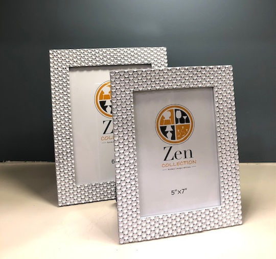 Zen Collection Plastic Photo Frame with White Frame