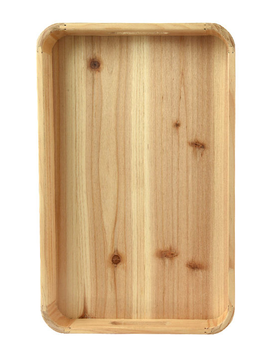Kaemingk Holz Rechteckig Serviertablett mit Griffen in Beige Farbe 48.5x30.5x5.5cm 1Stück