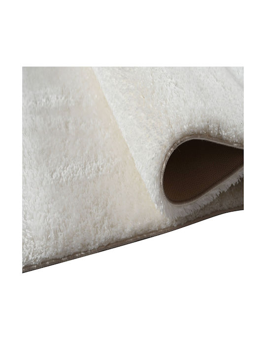 Polcarpet Silky Shaggy Shaggy Bedroom Rugs Set White 9999991306622 3pcs
