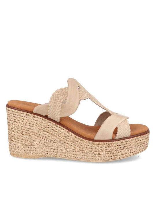 Damenplattformen Beige