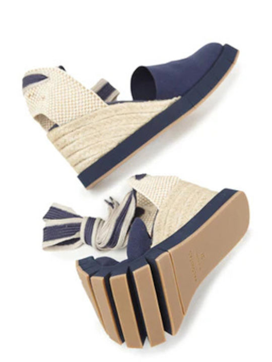 Women's Fabric Platform Espadrilles Navy Blue