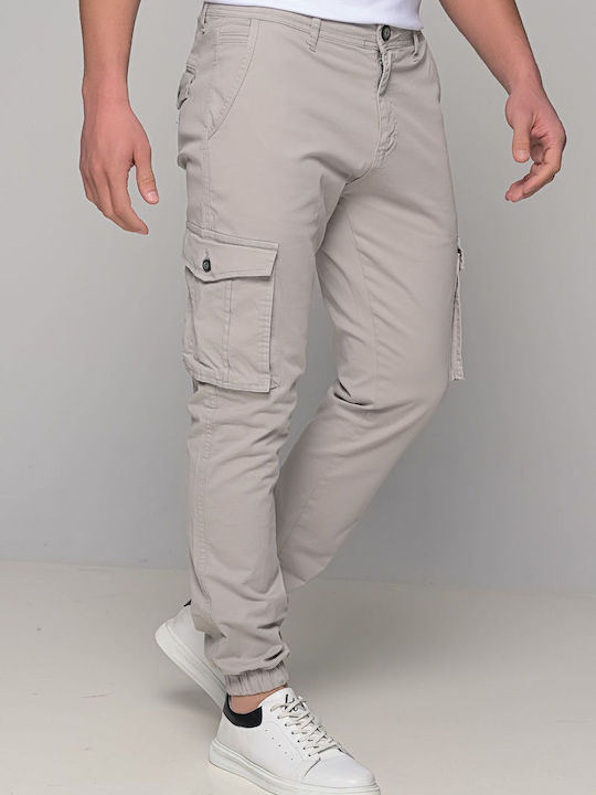 Trousers Cargo Elastic in Loose Fit Gray