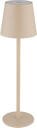Globo Lighting Μεταλλικό Πορτατίφ LED με Μπεζ Καπέλο και Βάση