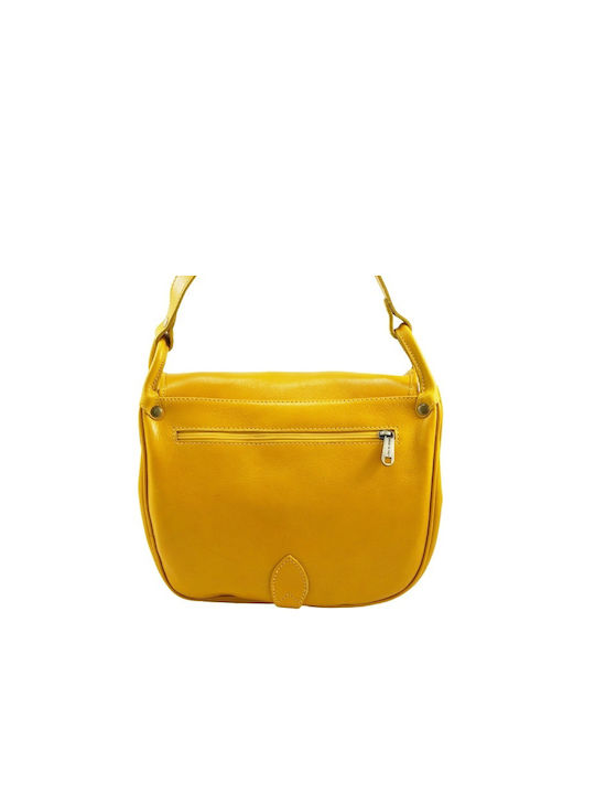 Leder Damentasche Schultertasche Gelb