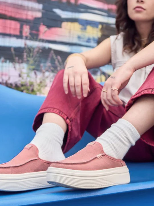 Suede Mules with High Heel in Pink Color