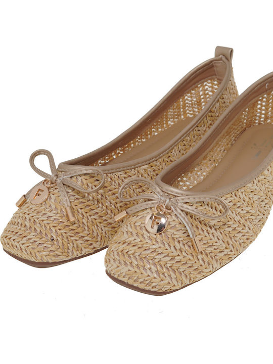 Damen Ballerinas Beige