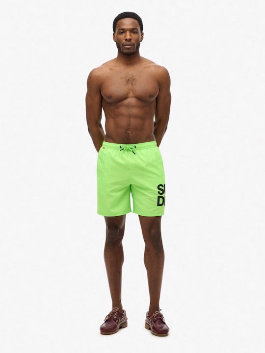 Men's Swimwear Shorts Neon Green with Patterns