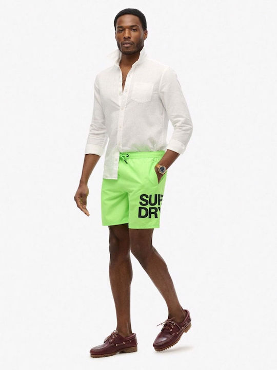 Men's Swimwear Shorts Neon Green with Patterns