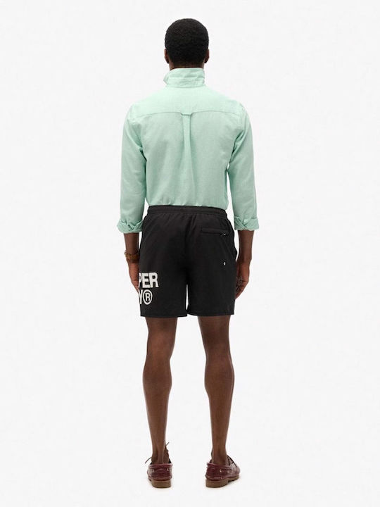 Superdry M D2 Мъжки Бански Плувни Шорти Черен