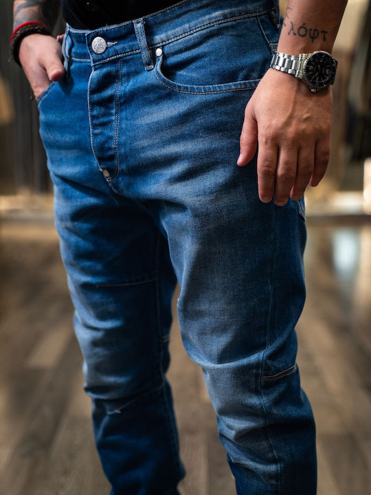 Palermo Men's Jeans Pants with Loose Fit Blue
