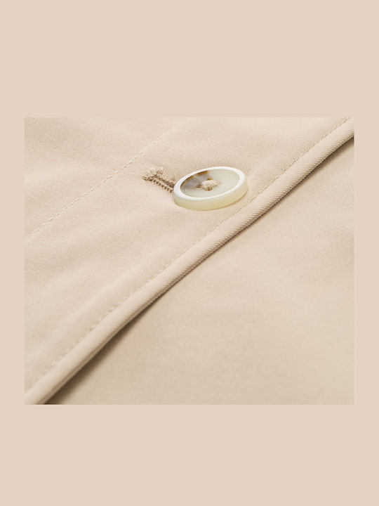 Women's Short Lifestyle Jacket for Winter Beige
