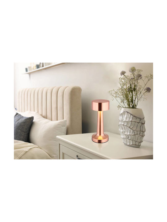 Globo Lighting Πορτατίφ με Ροζ Χρυσό Καπέλο και Βάση