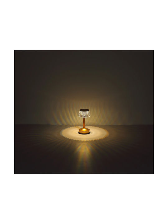 Globo Lighting Tischlampe LED mit Transparent Schirm und Gold Basis