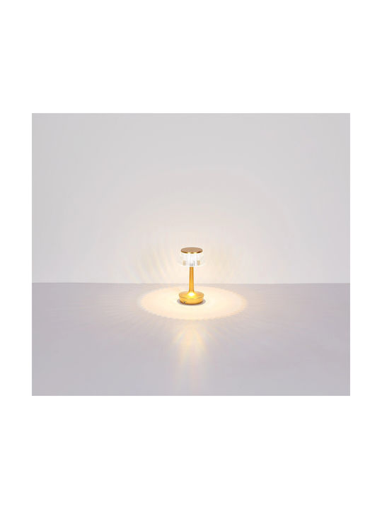 Globo Lighting Tischlampe LED mit Transparent Schirm und Gold Basis