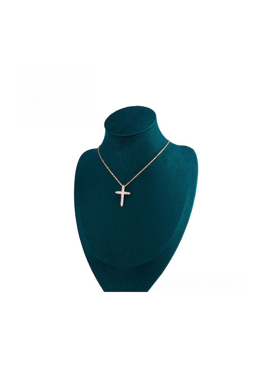 Chrysothemiss Women's Gold Plated Cross with Chain