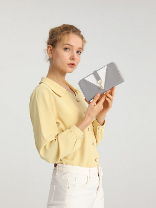 Leather Women's Wallet Classic Gray