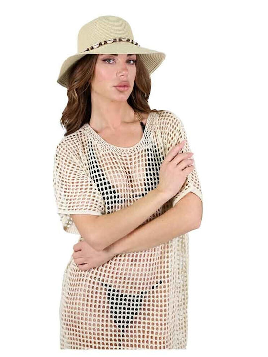 Aquablue Wicker Women's Hat Ecru