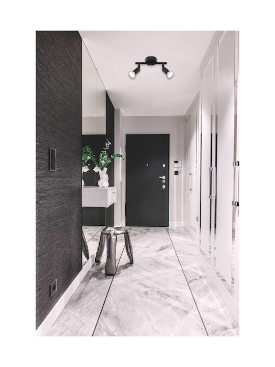 Globo Lighting Matrix Διπλό Σποτ σε Μαύρο Χρώμα
