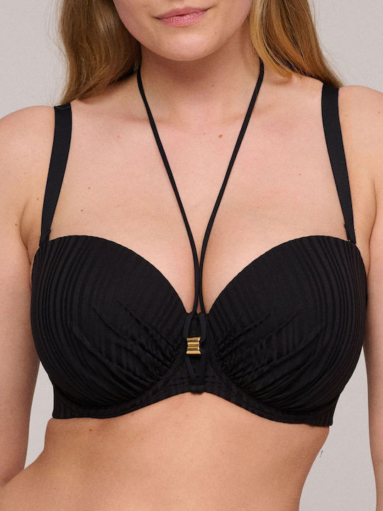 Strapless Bikini Top Μαύρο