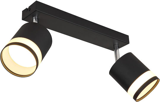 Globo Lighting Dublu LED Alb Cald Spot în Culoare Negru Globo Lighting Dublu LED Alb Cald Spot în Culoare Negru