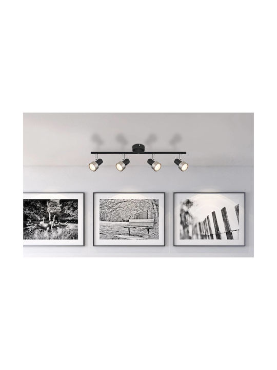 Globo Lighting Spot with 4 Lights in Black Color