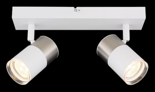 Globo Lighting Διπλό Σποτ με Ντουί GU10 σε Λευκό Χρώμα