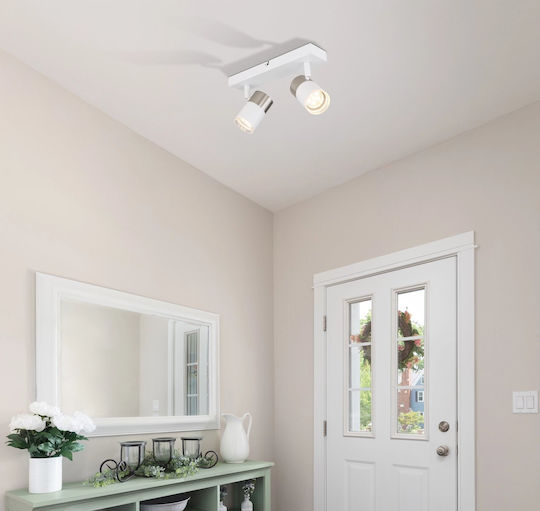 Globo Lighting Διπλό Σποτ με Ντουί GU10 σε Λευκό Χρώμα
