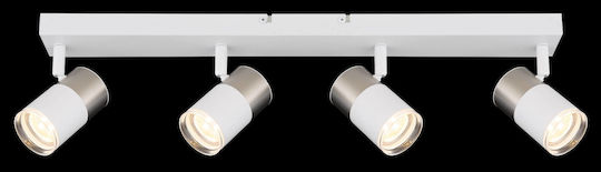 Globo Lighting Σποτ με 4 Φώτα και με Ντουί GU10 σε Λευκό Χρώμα