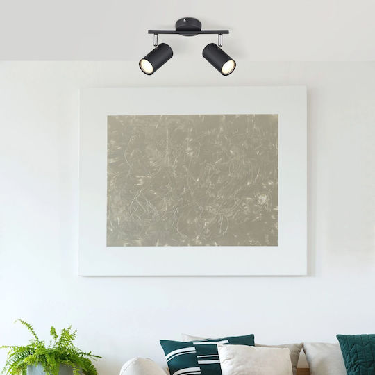 Globo Lighting Διπλό Σποτ σε Μαύρο Χρώμα
