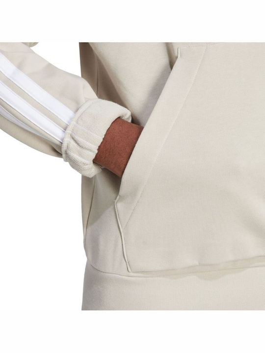 3-stripes French Terry Φούτερ με Κουκούλα Μπεζ