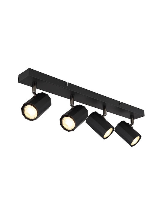 Globo Lighting Spot with 4 Lights in Black Color