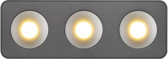Globo Lighting Triple LED Warm White Spot in Gray Color