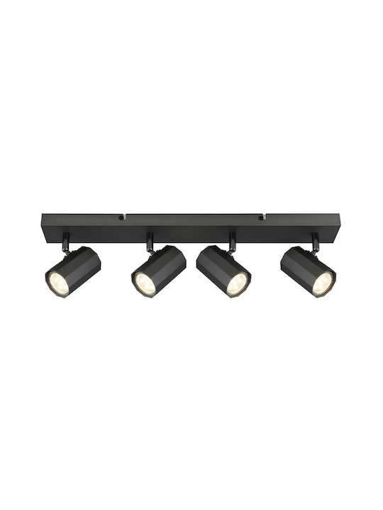 Globo Lighting Σποτ με 4 Φώτα σε Γκρι Χρώμα