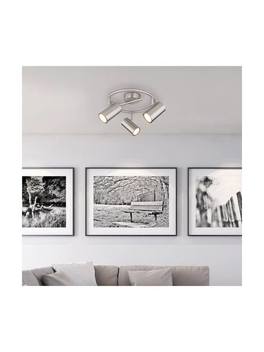 Globo Lighting Тройно Спот в Сребрист Цвят